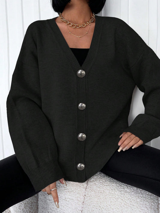 Cardigan mit Knöpfen Schwarz