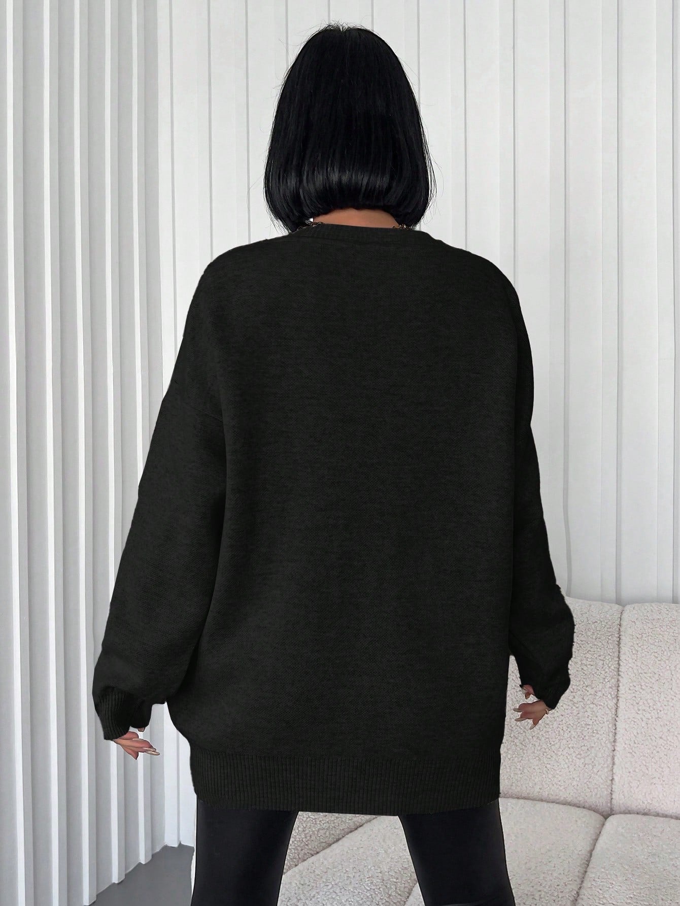 Cardigan mit Knöpfen Schwarz