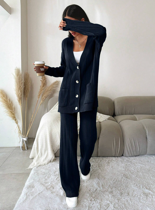 Cardigan Set Marine Blau