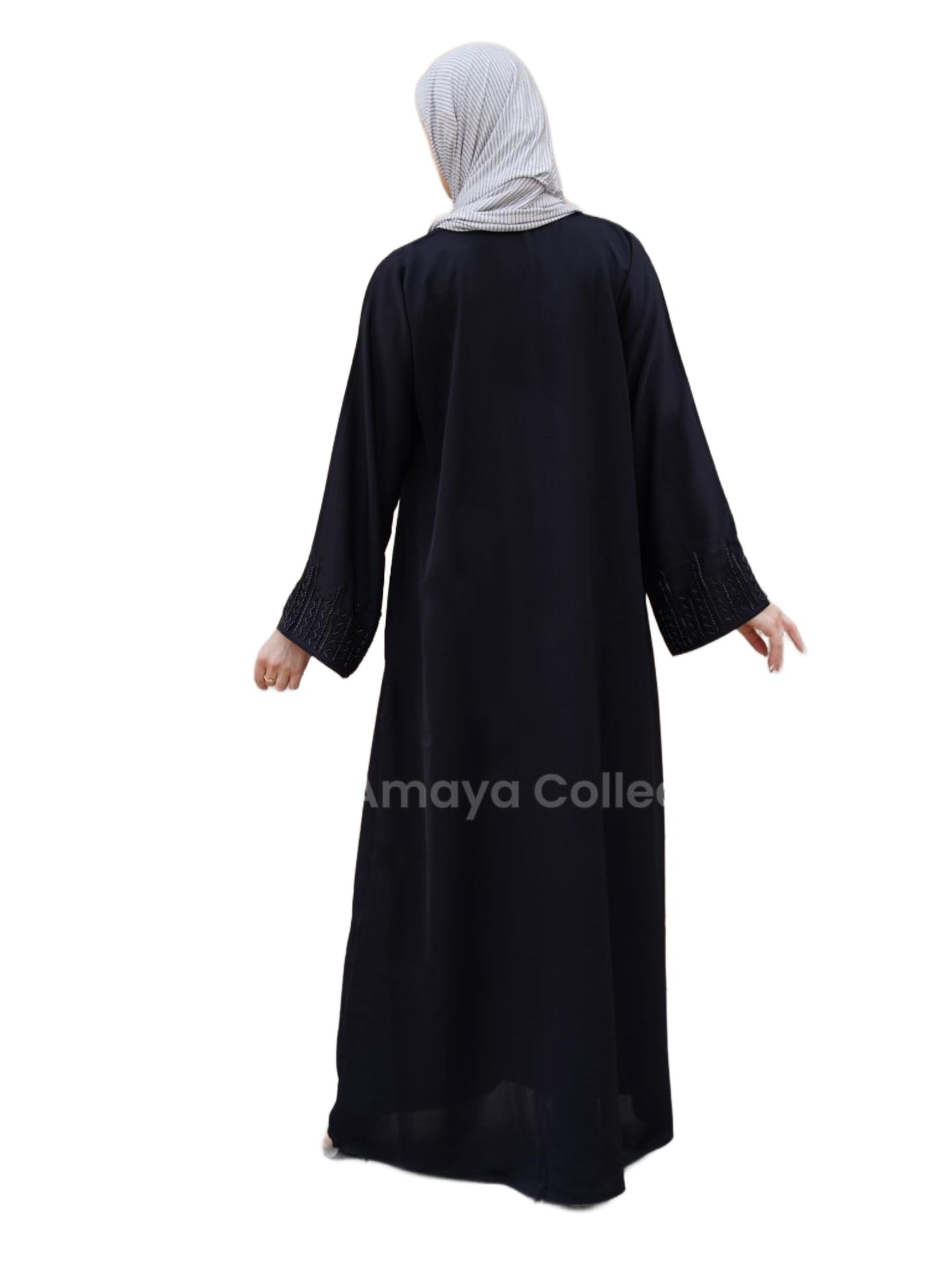 Open Dubai Abaya - mit Strass an Ärmeln